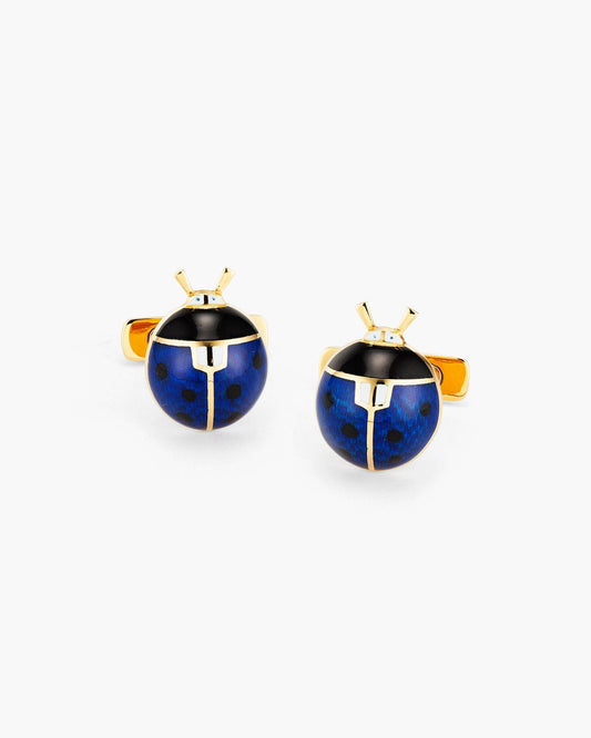Blue Enamel Ladybug Cufflinks