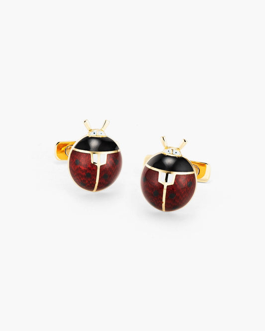 Red Enamel Ladybug Cufflinks