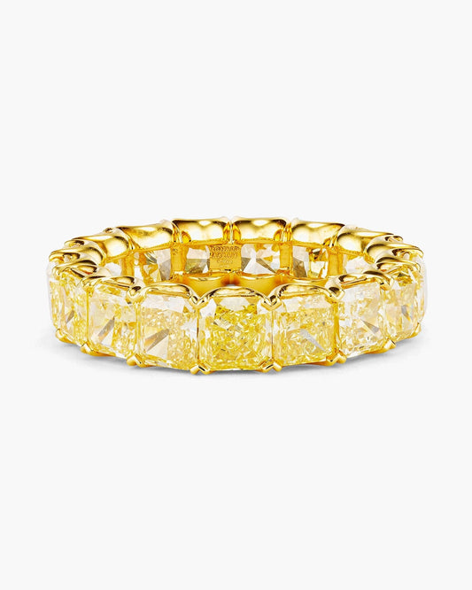 Radiant Cut Fancy Intense Yellow Diamond Eternity Ring (0.40 carat)