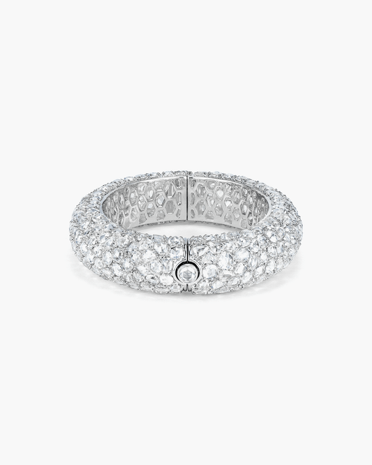 Oval, Round and Pear Shape Rose Cut Diamond Bangle