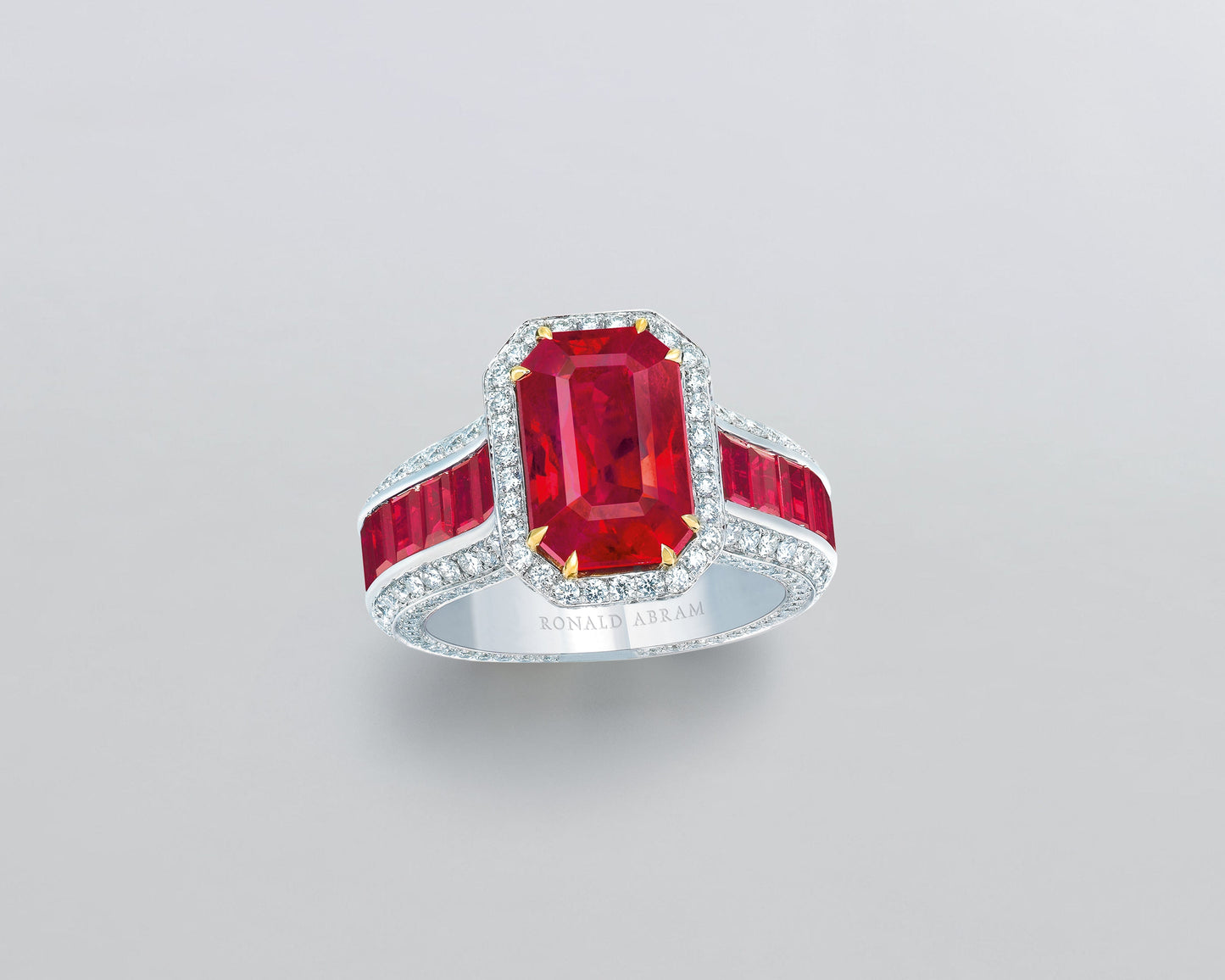 6.10 carat Emerald Cut Burmese Ruby Ring