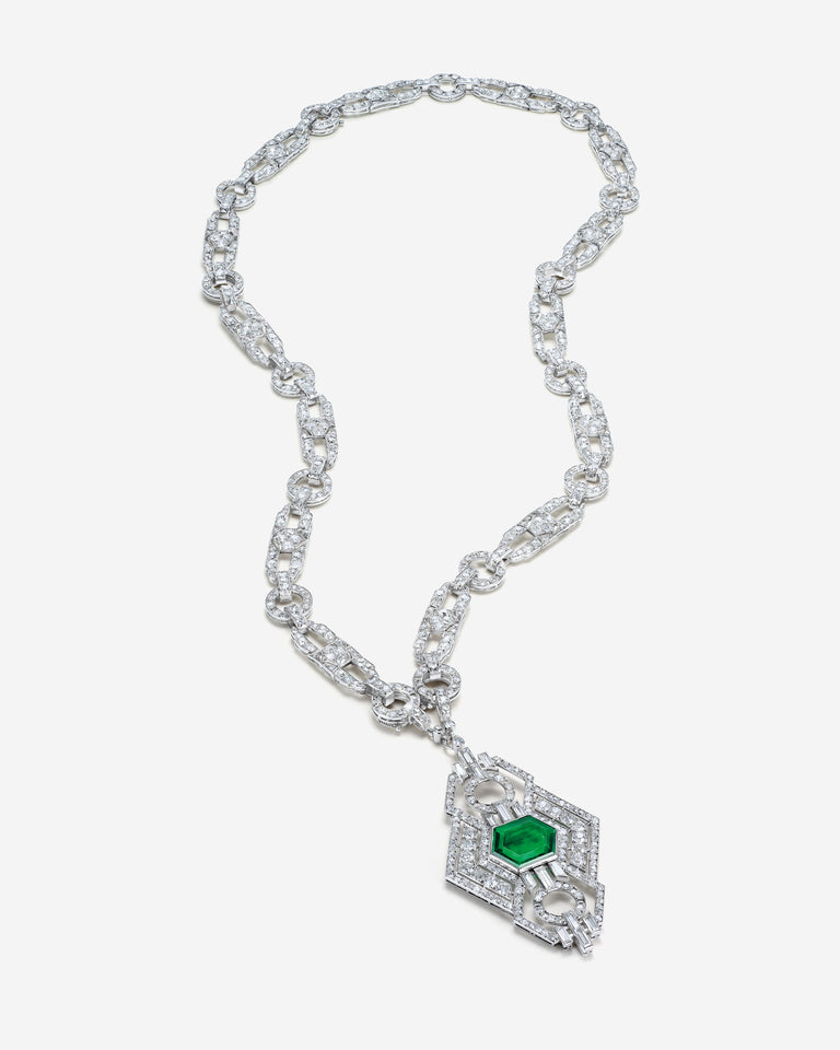 Art Deco Emerald & Diamond Convertible Sautoir, by Mellerio Dits Meller, circa 1930