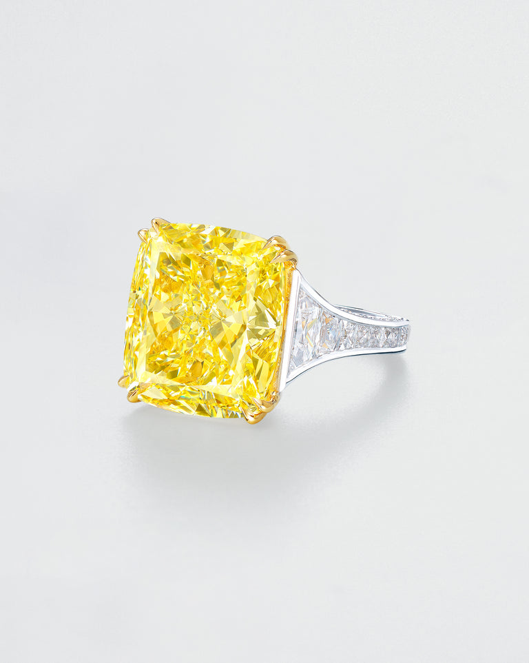 Promise Cushion Cut Yellow Diamond Engagement Ring | Graff
