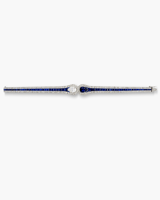 Art Deco Diamond and Sapphire Bracelet by Lacloche