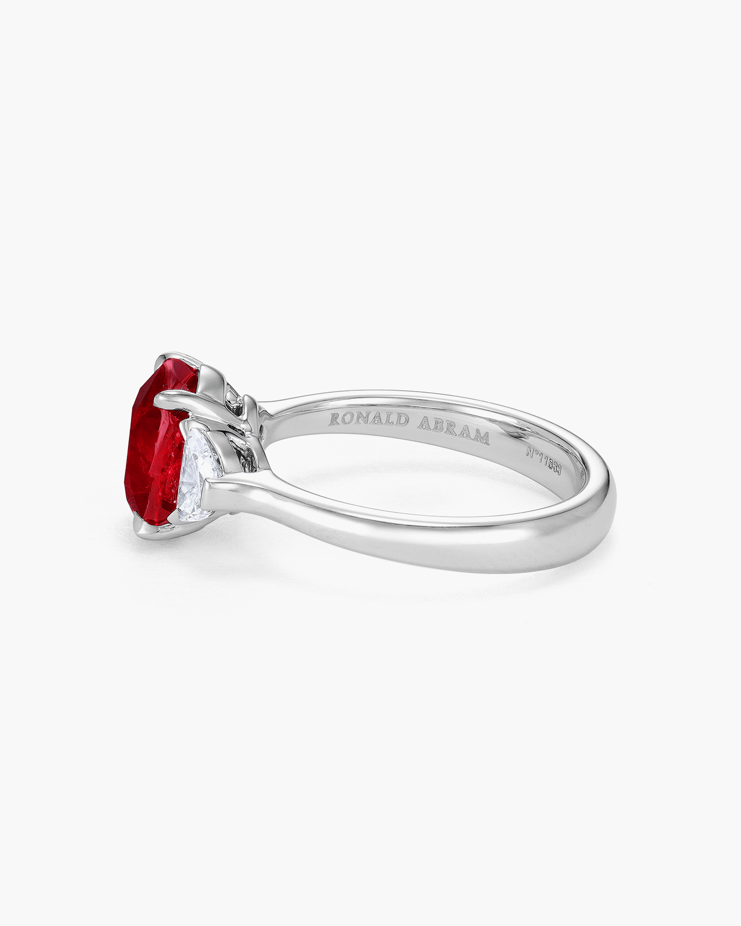 3.07 carat Oval Shape Burmese Ruby and Diamond Ring