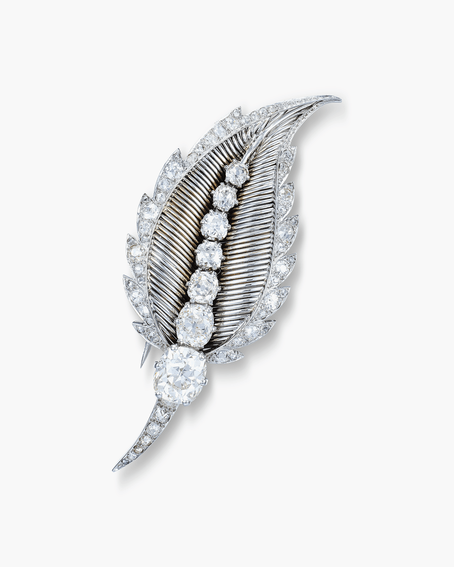 Estate Diamond Leaf Brooch by Boucheron