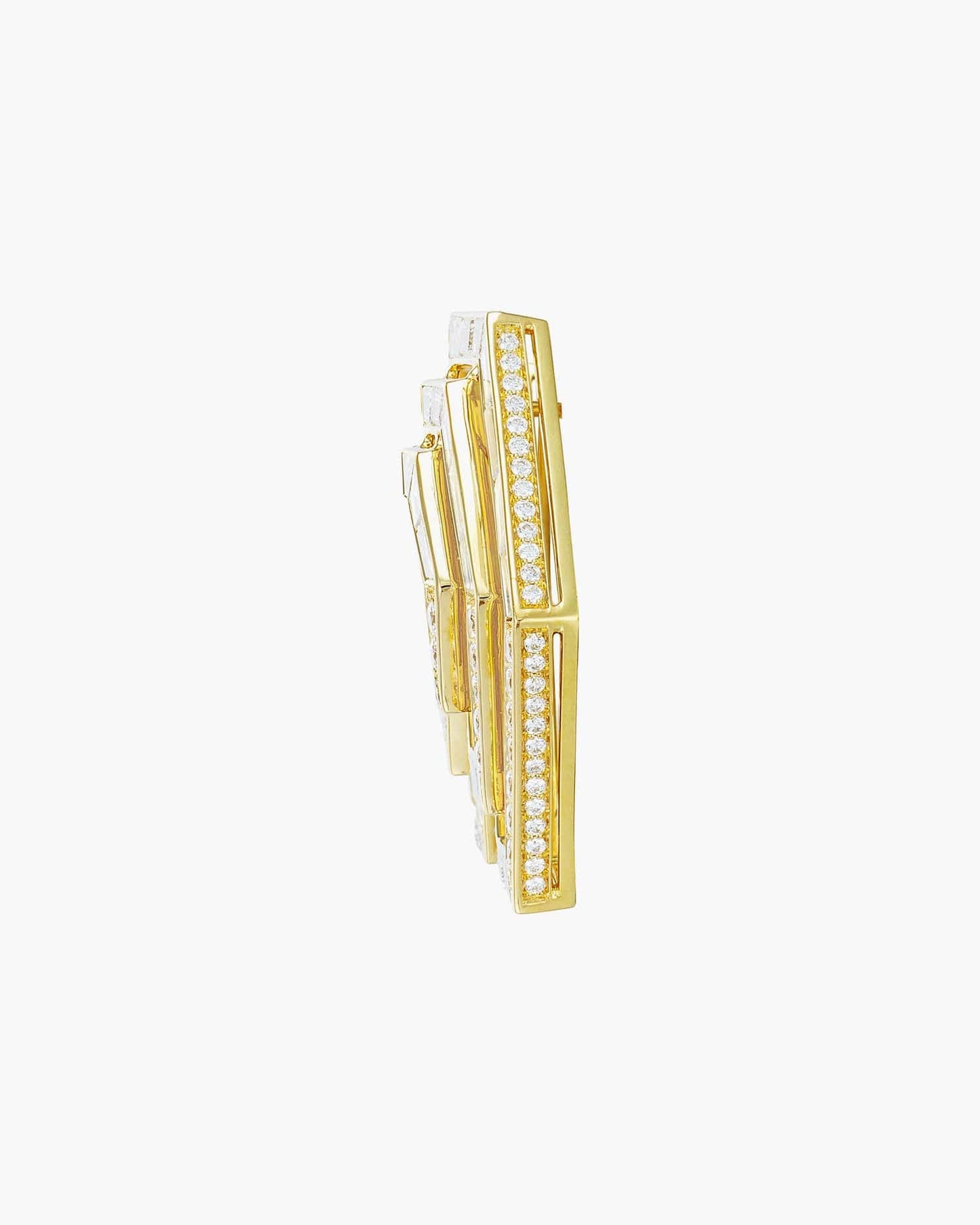 Diamond Concentrica Earrings in Yellow Gold