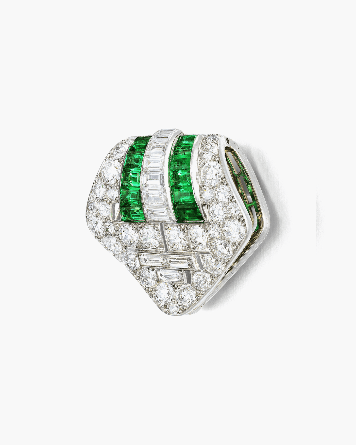 Art Deco Diamond and Emerald Clip by Boucheron