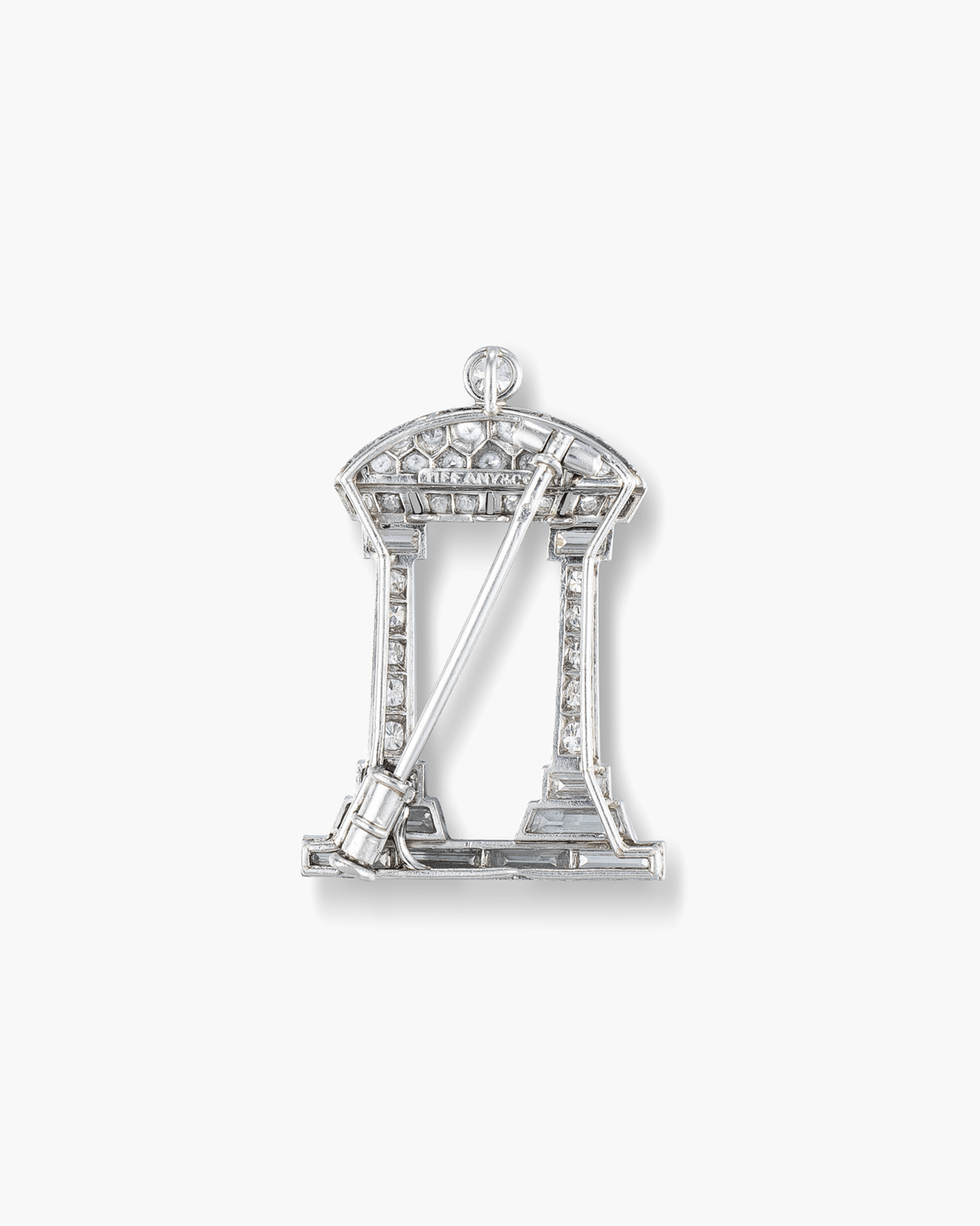 Art Deco Diamond Temple de l'Amour Brooch by Tiffany & Co.