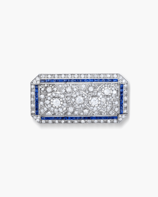 Art Deco Sapphire and Diamond Brooch