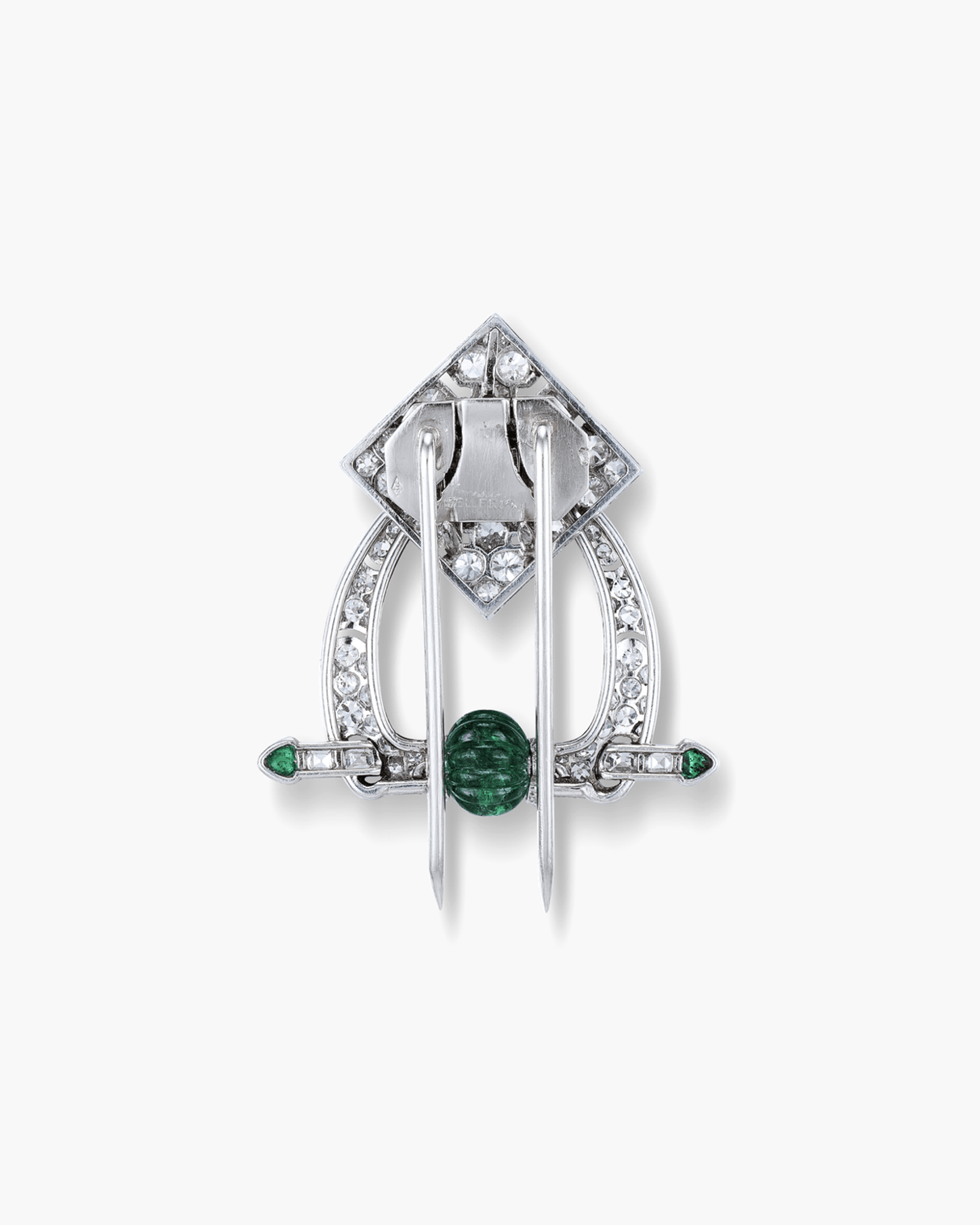 Art Deco Emerald and Diamond Brooch by Mellerio dits Meller