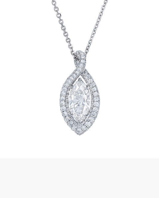 1.02 carat Marquise Shape Diamond Pendant Necklace