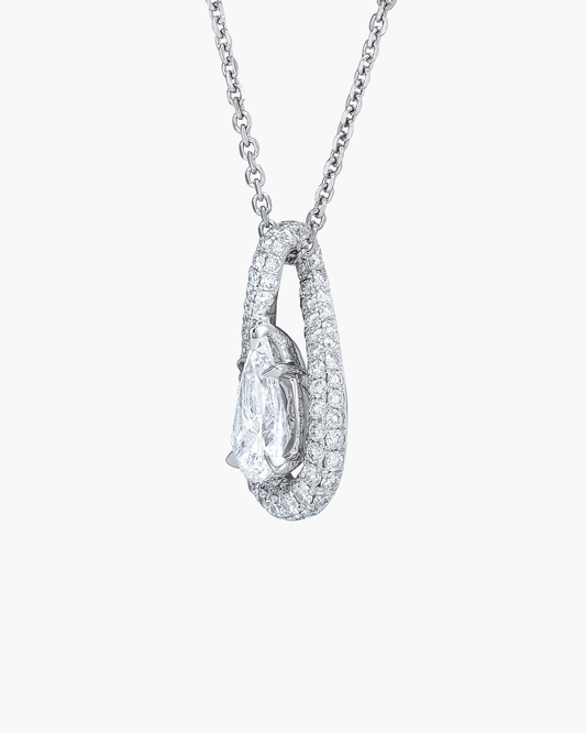 0.70 carat Pear Shape Diamond Pendant Necklace