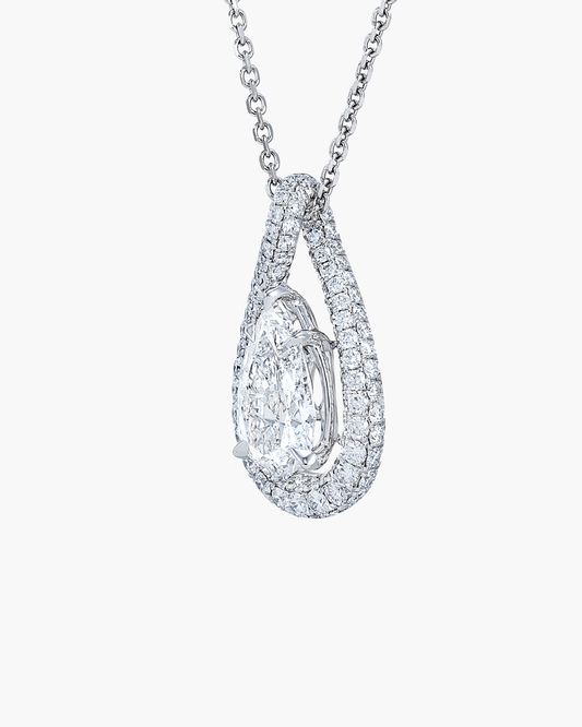 1.21 carat Pear Shape Diamond Pendant Necklace