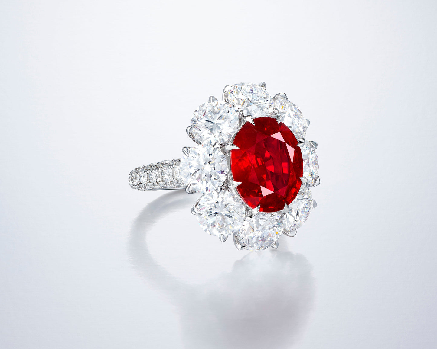 6.26 carat Oval Shape Burmese Ruby Ring