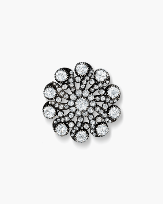 Victorian Diamond Flower Brooch