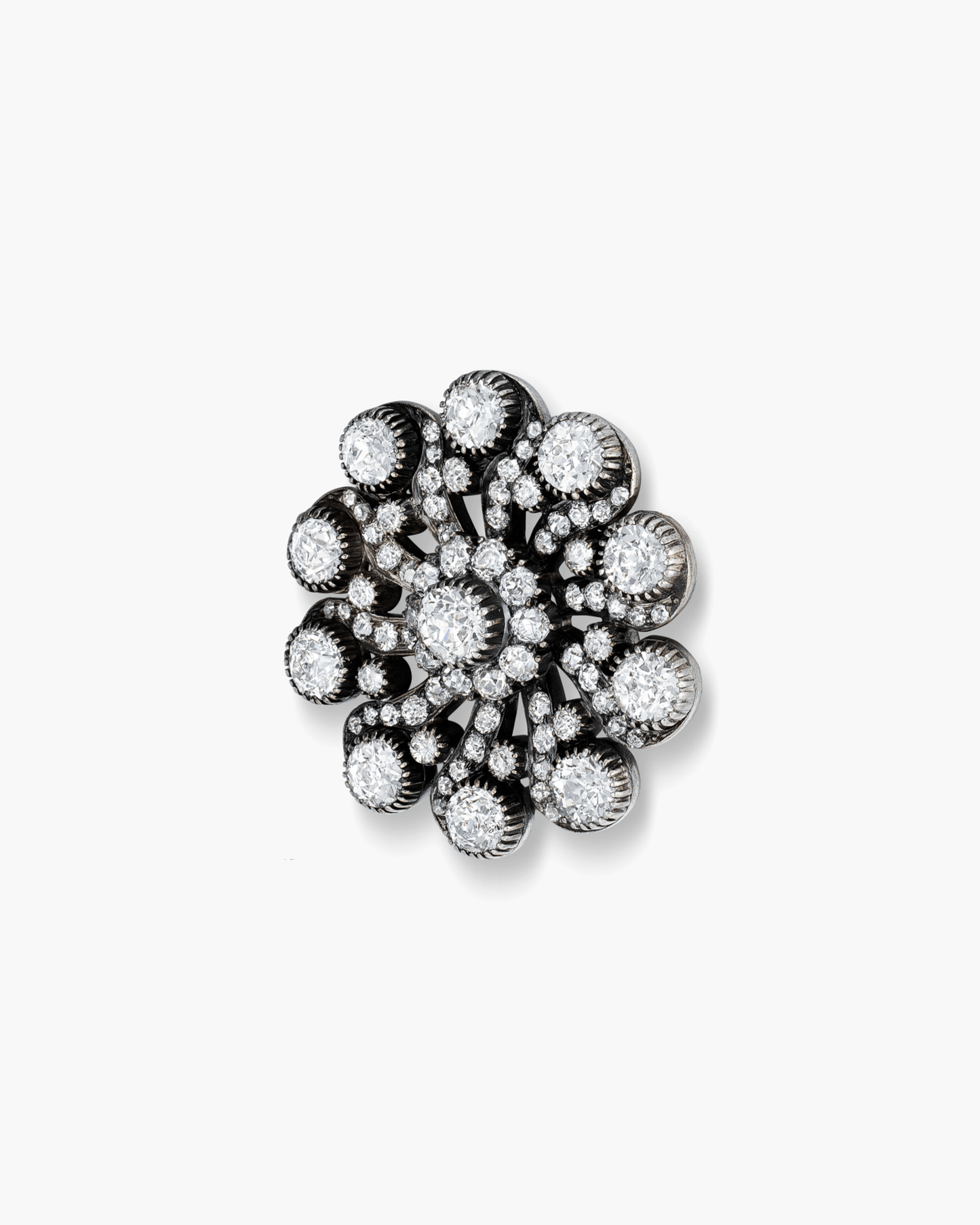 Victorian Diamond Flower Brooch