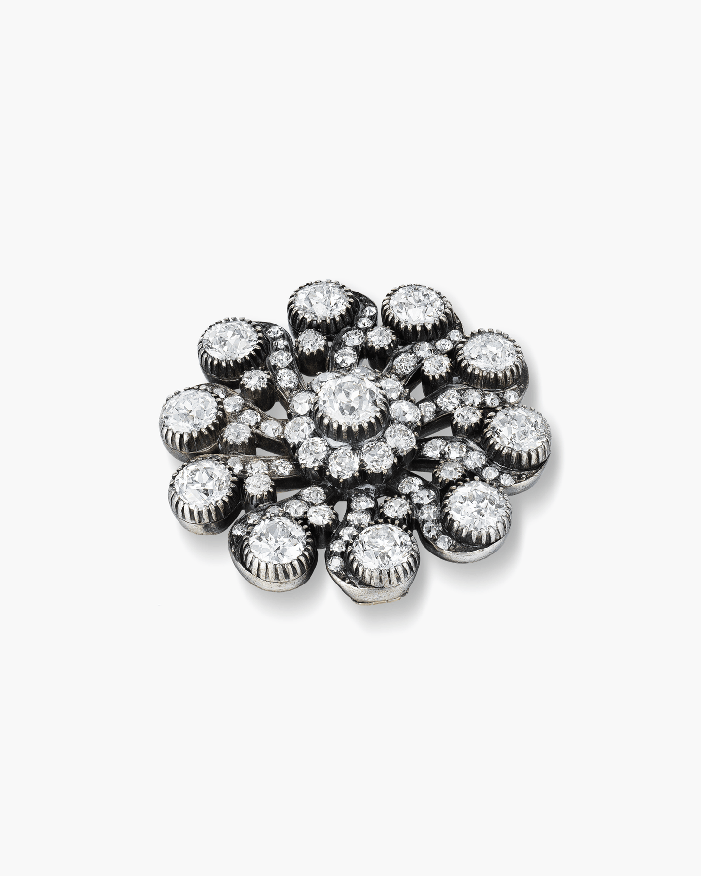 Victorian Diamond Flower Brooch