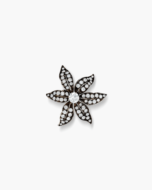 Victorian Diamond Flower Brooch