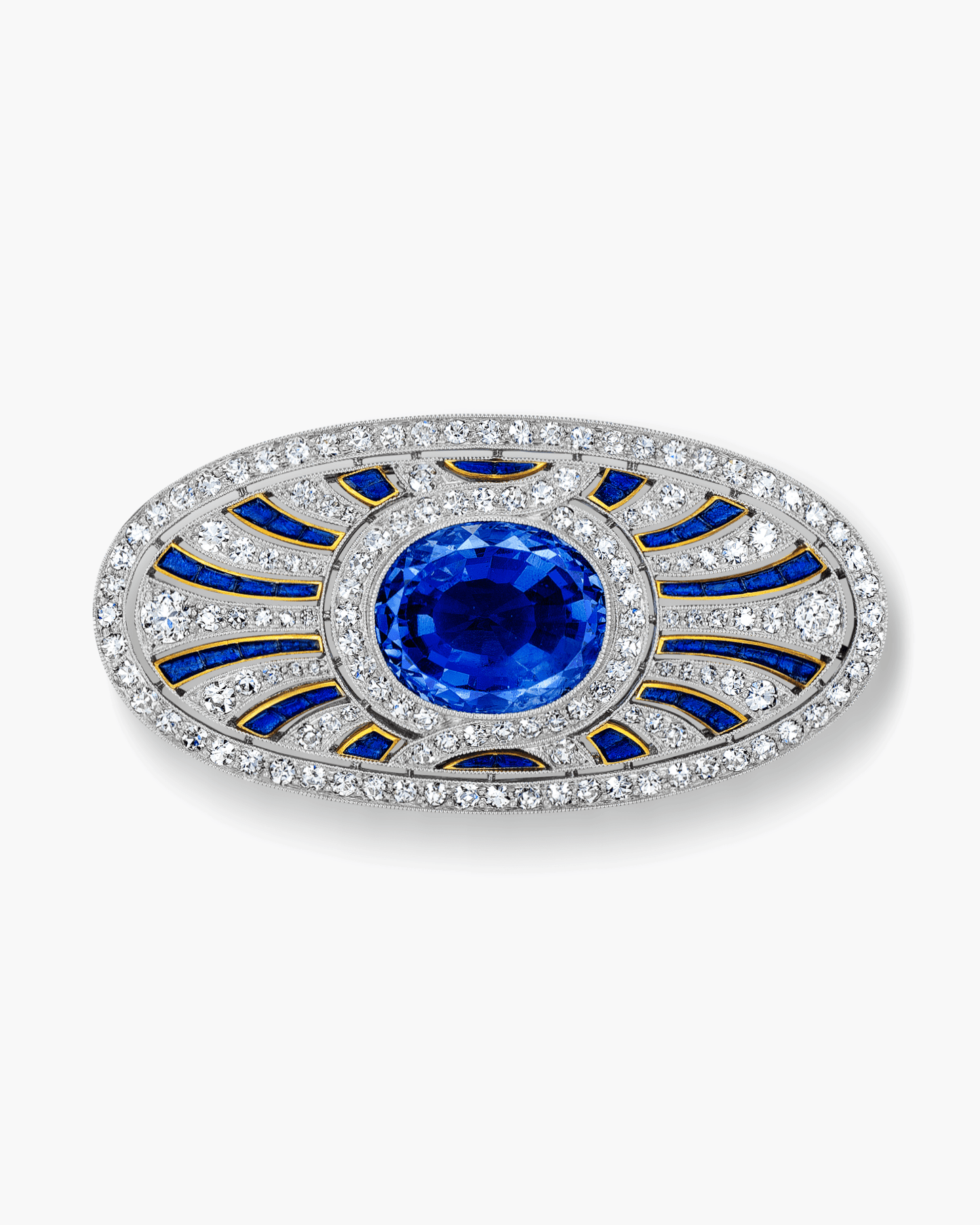 Art Deco Sapphire and Diamond Brooch by Dreicer & Co.