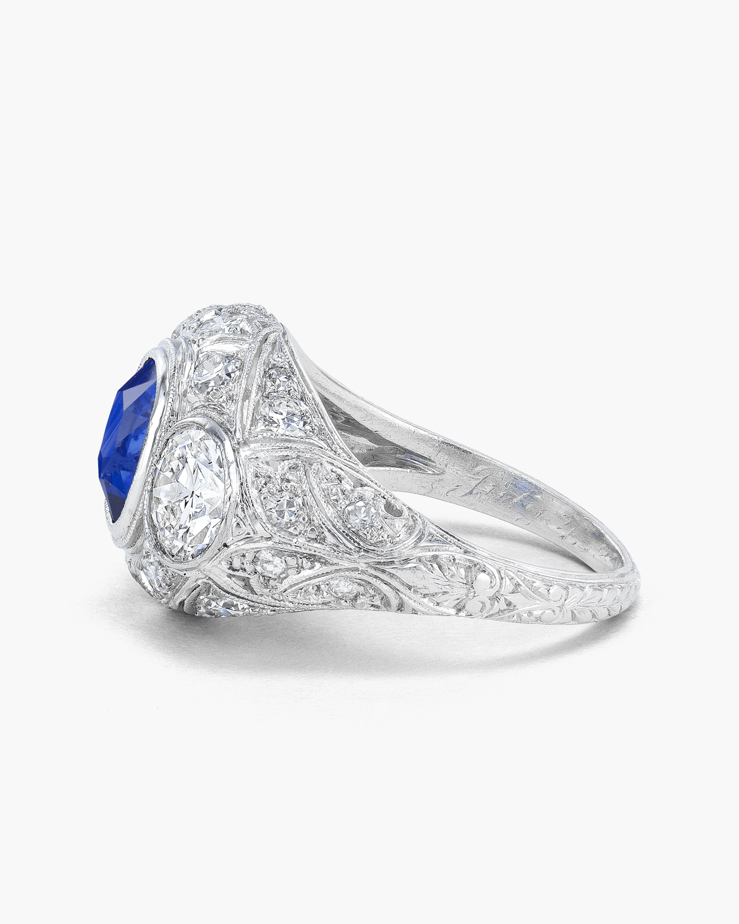 Art Deco Ceylon Sapphire and Diamond Ring