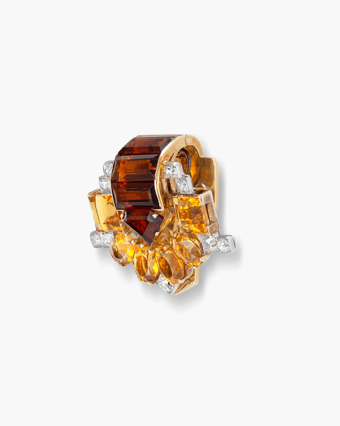 Art Deco Citrine and Diamond Brooch by Cartier