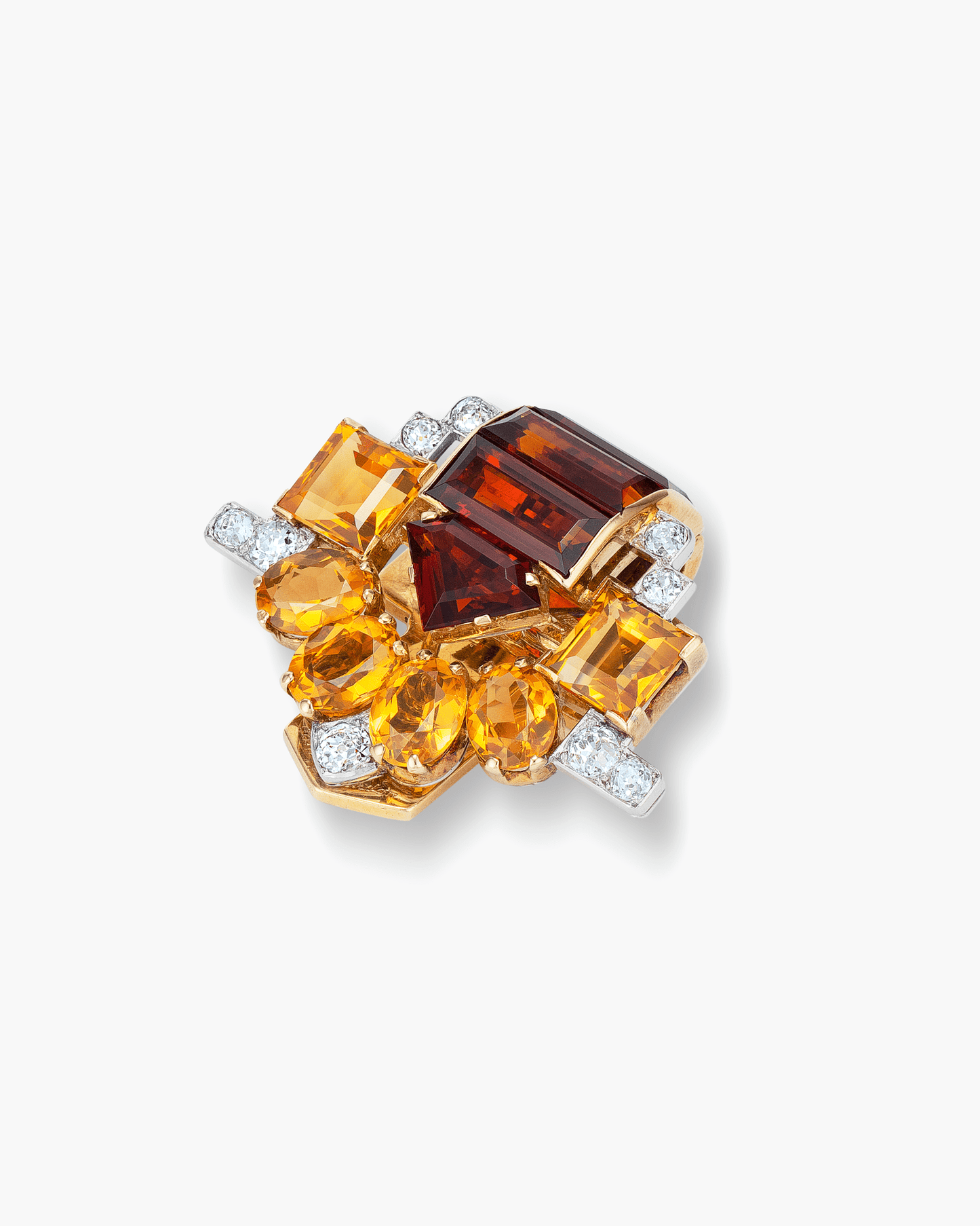 Art Deco Citrine and Diamond Brooch by Cartier