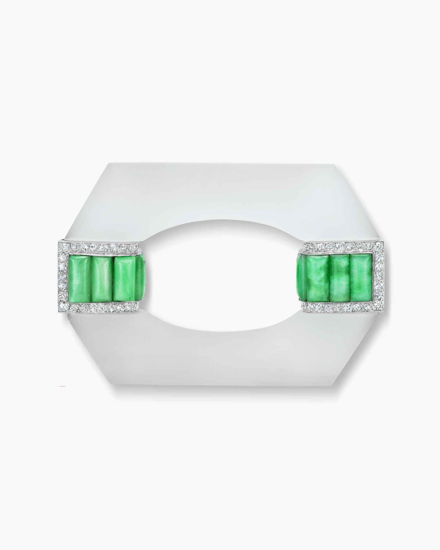 Art Deco Crystal, Jade and Diamond Brooch by Georges Fouquet