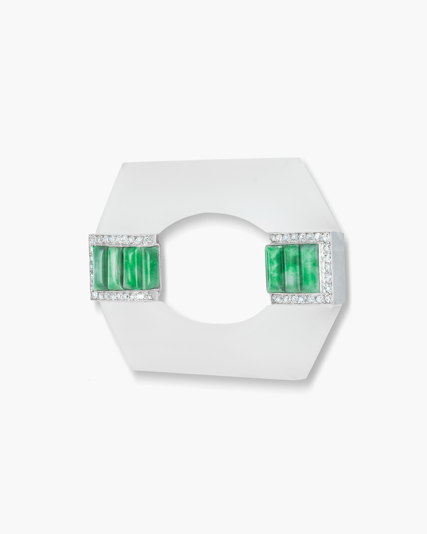 Art Deco Crystal, Jade and Diamond Brooch by Georges Fouquet