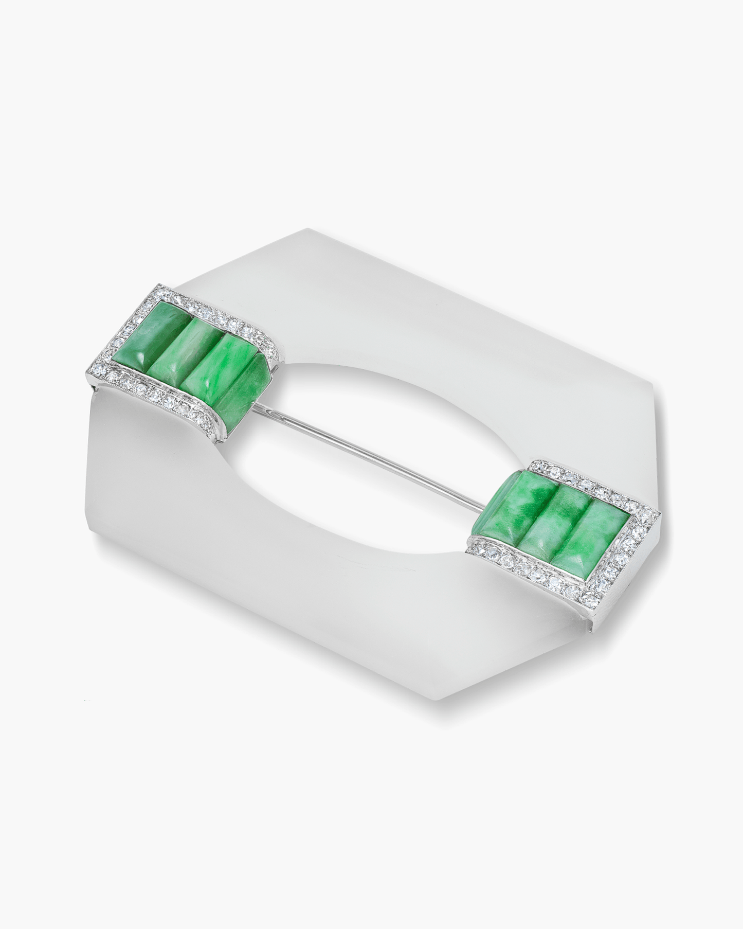 Art Deco Crystal, Jade and Diamond Brooch by Georges Fouquet
