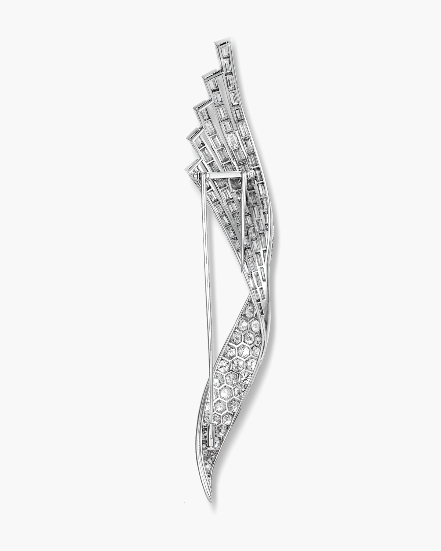 Estate Diamond Wave Brooch