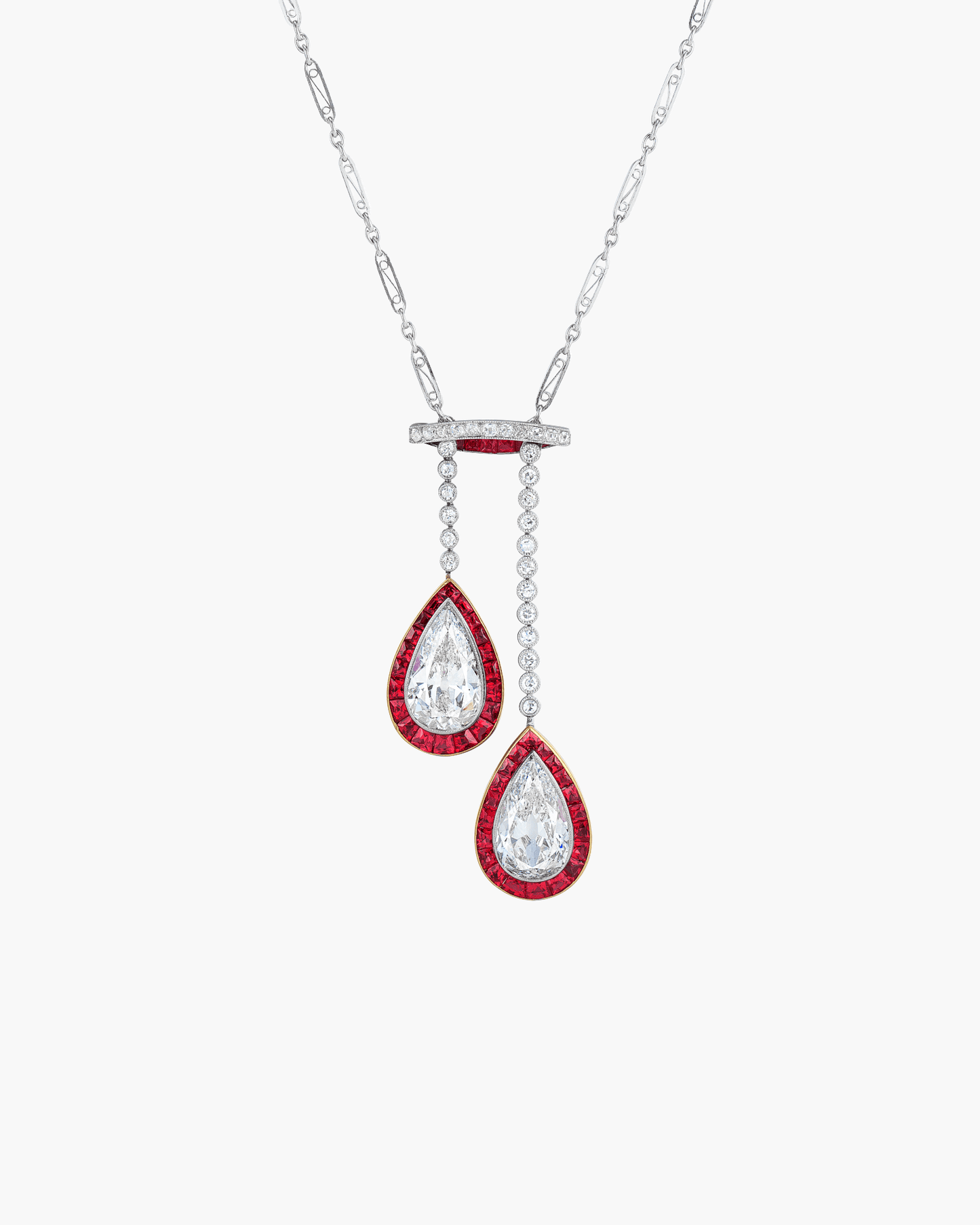 Edwardian Diamond and Ruby Necklace