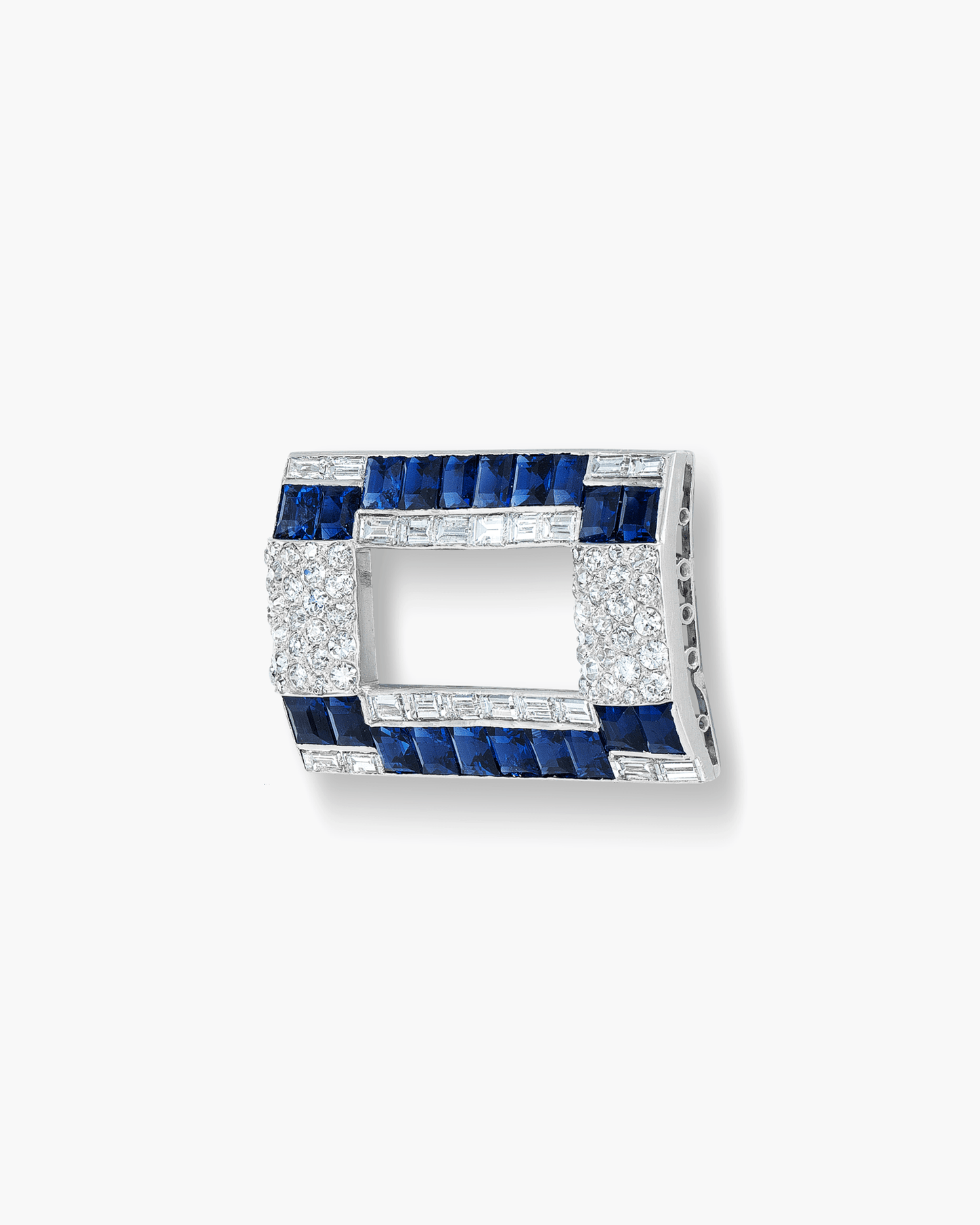 Art Deco Sapphire and Diamond Cadre Brooch by Boucheron
