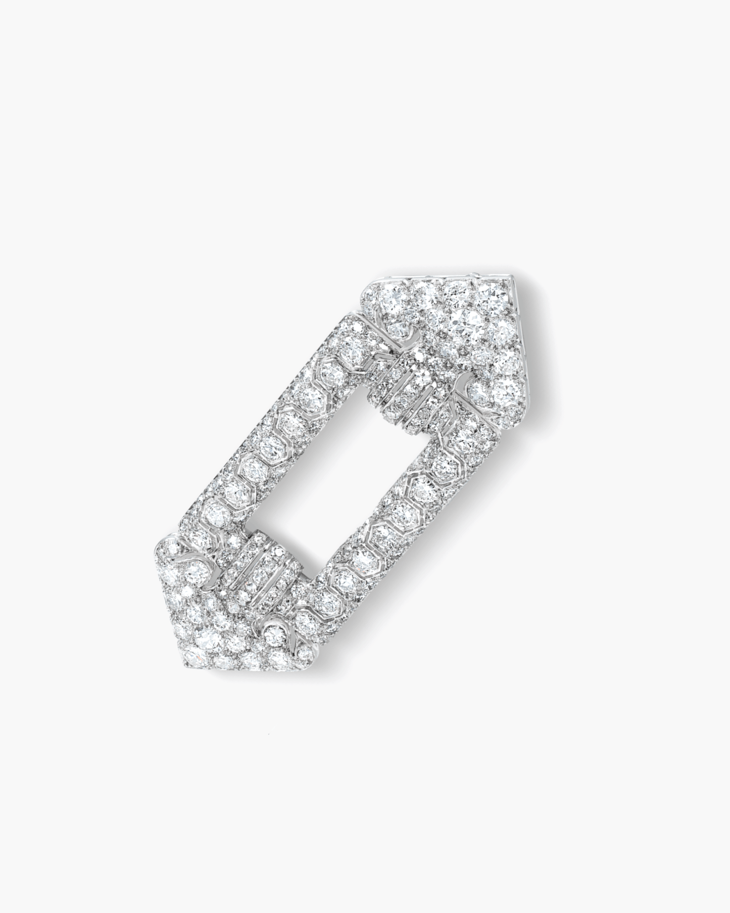 Art Deco Diamond Buckle Brooch by Cartier