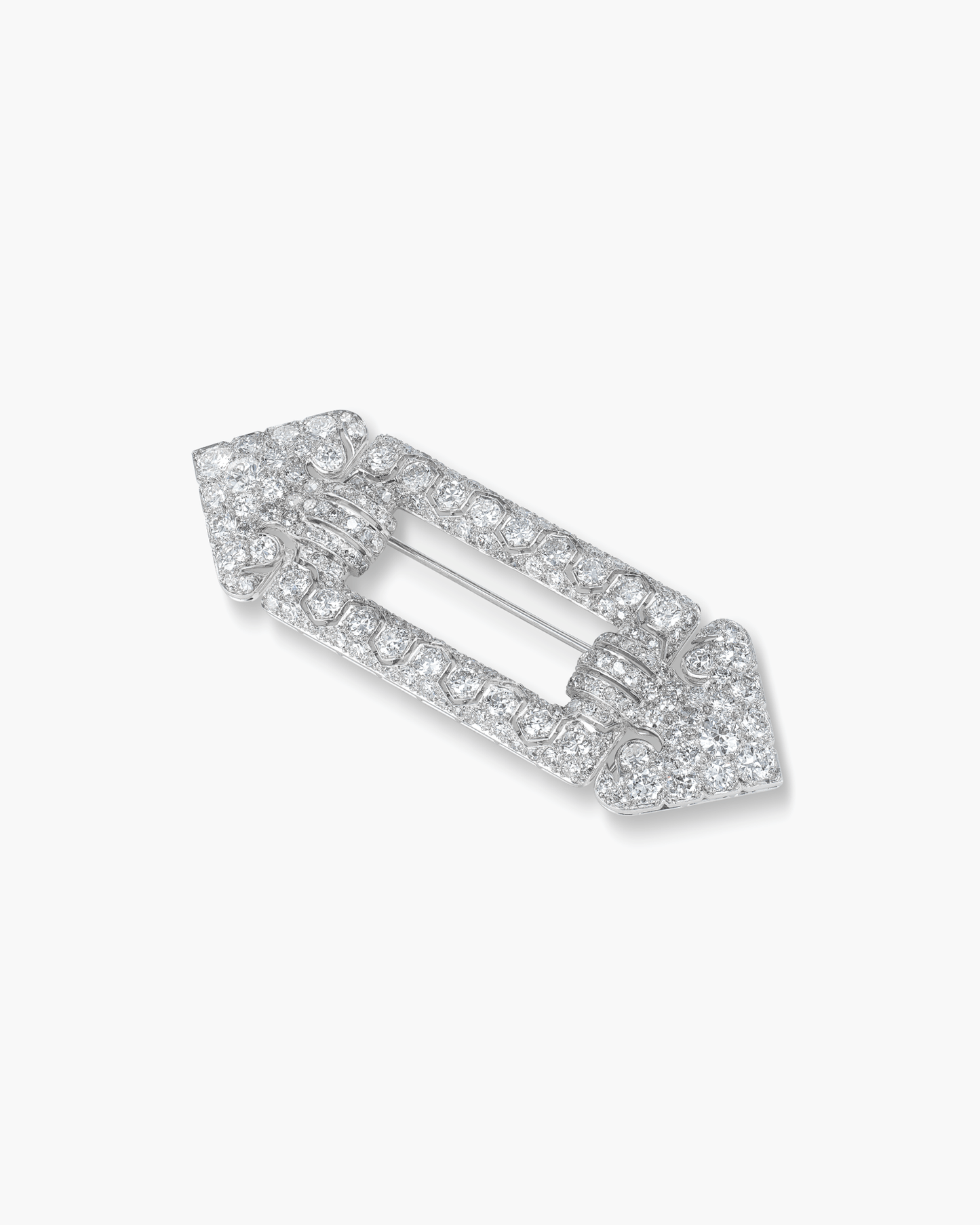 Art Deco Diamond Buckle Brooch by Cartier