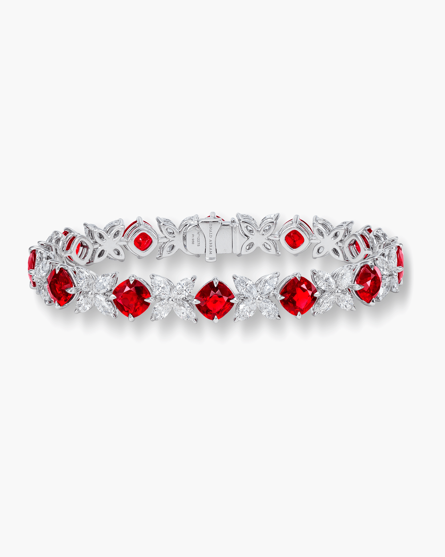 Cushion Cut Rubies and Diamond Bracelet