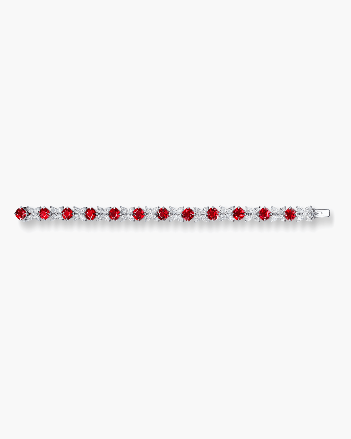 Cushion Cut Rubies and Diamond Bracelet