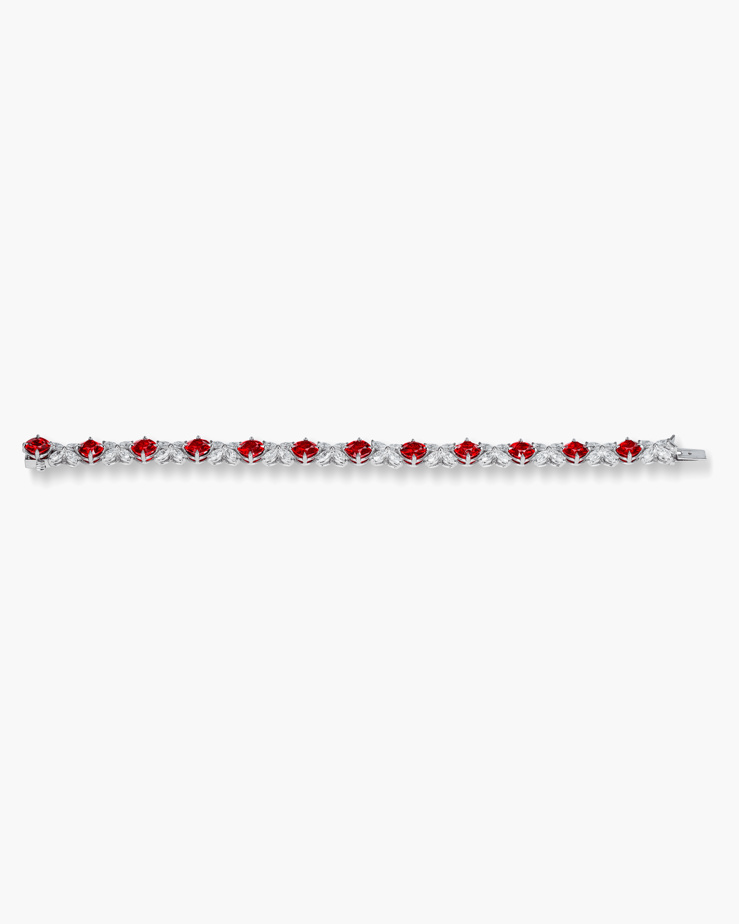 Cushion Cut Rubies and Diamond Bracelet
