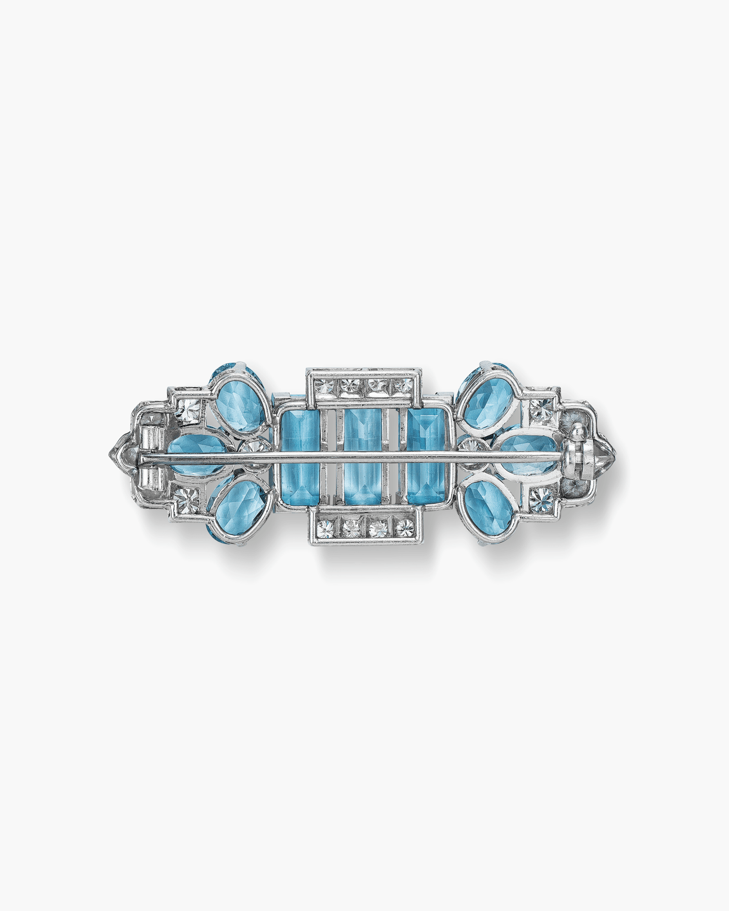Art Deco Aquamarine and Diamond Brooch by Cartier