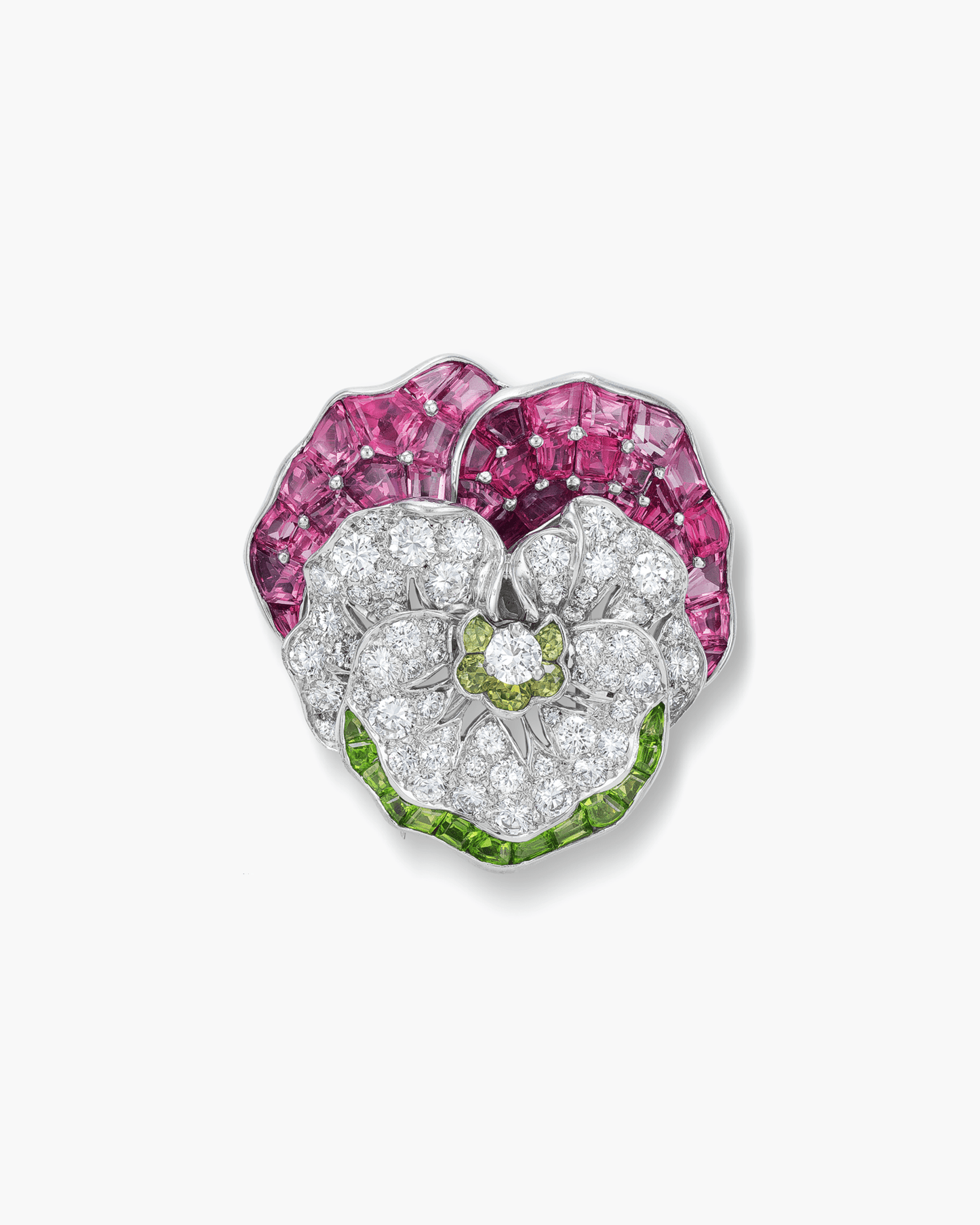 Estate Gemstone and Diamond Pansy Brooch by Oscar Heyman