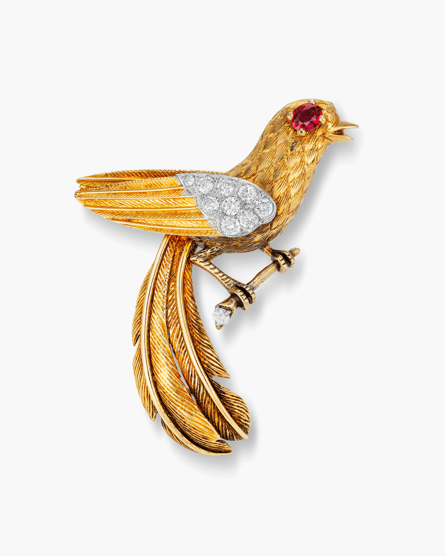 Estate Ruby Bird Brooch by Cartier