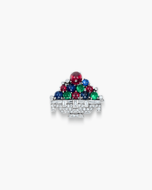 Art Deco Gem Set and Diamond Giardinetto Brooch by Boucheron