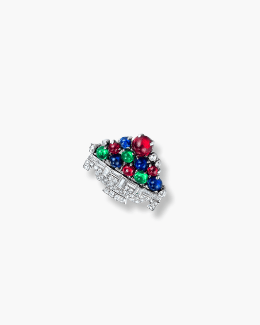 Art Deco Gem Set and Diamond Giardinetto Brooch by Boucheron