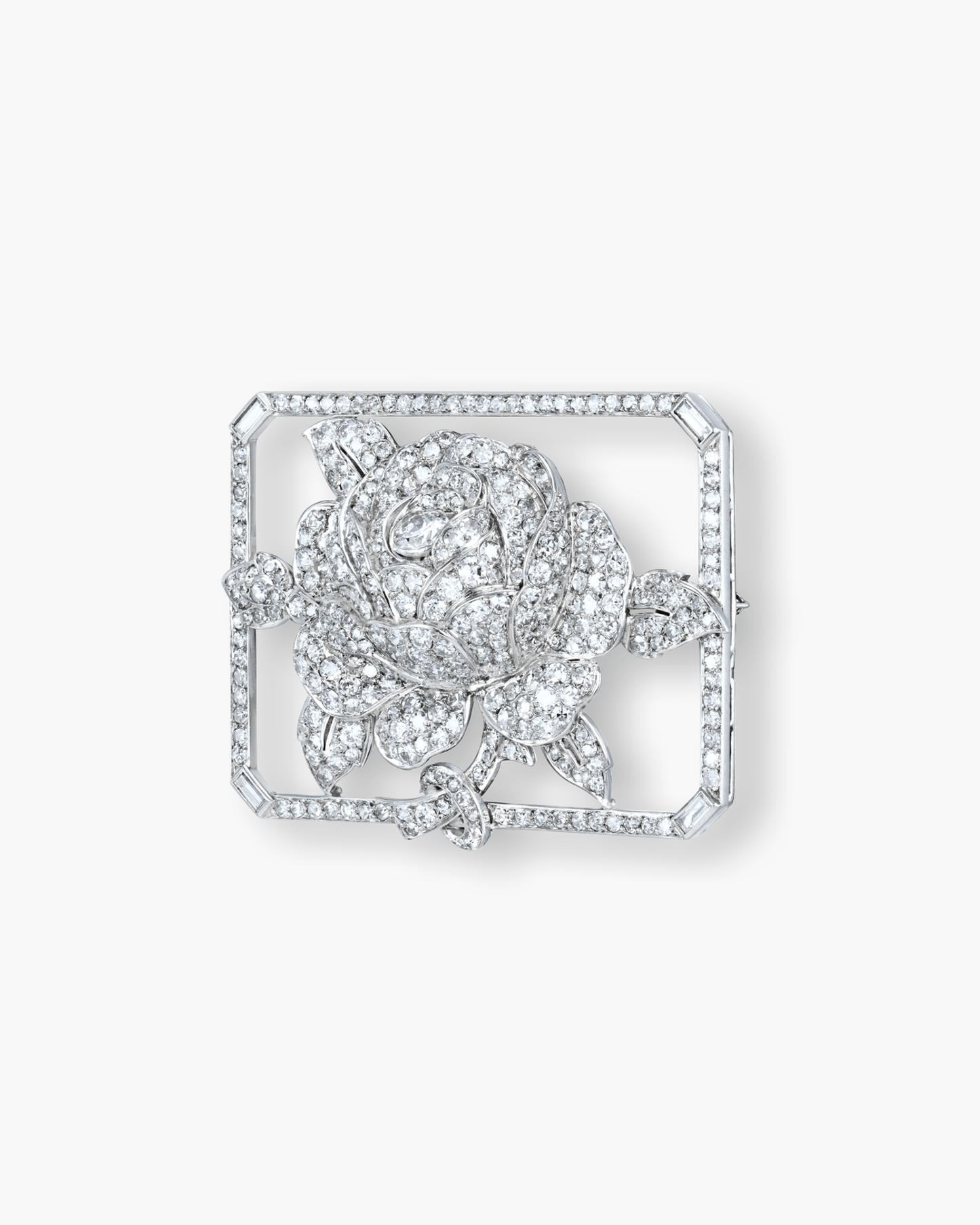 Art Deco Diamond Rose Brooch by Lacloche Frères