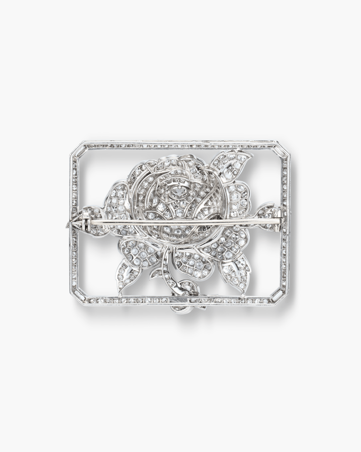 Art Deco Diamond Rose Brooch by Lacloche Frères