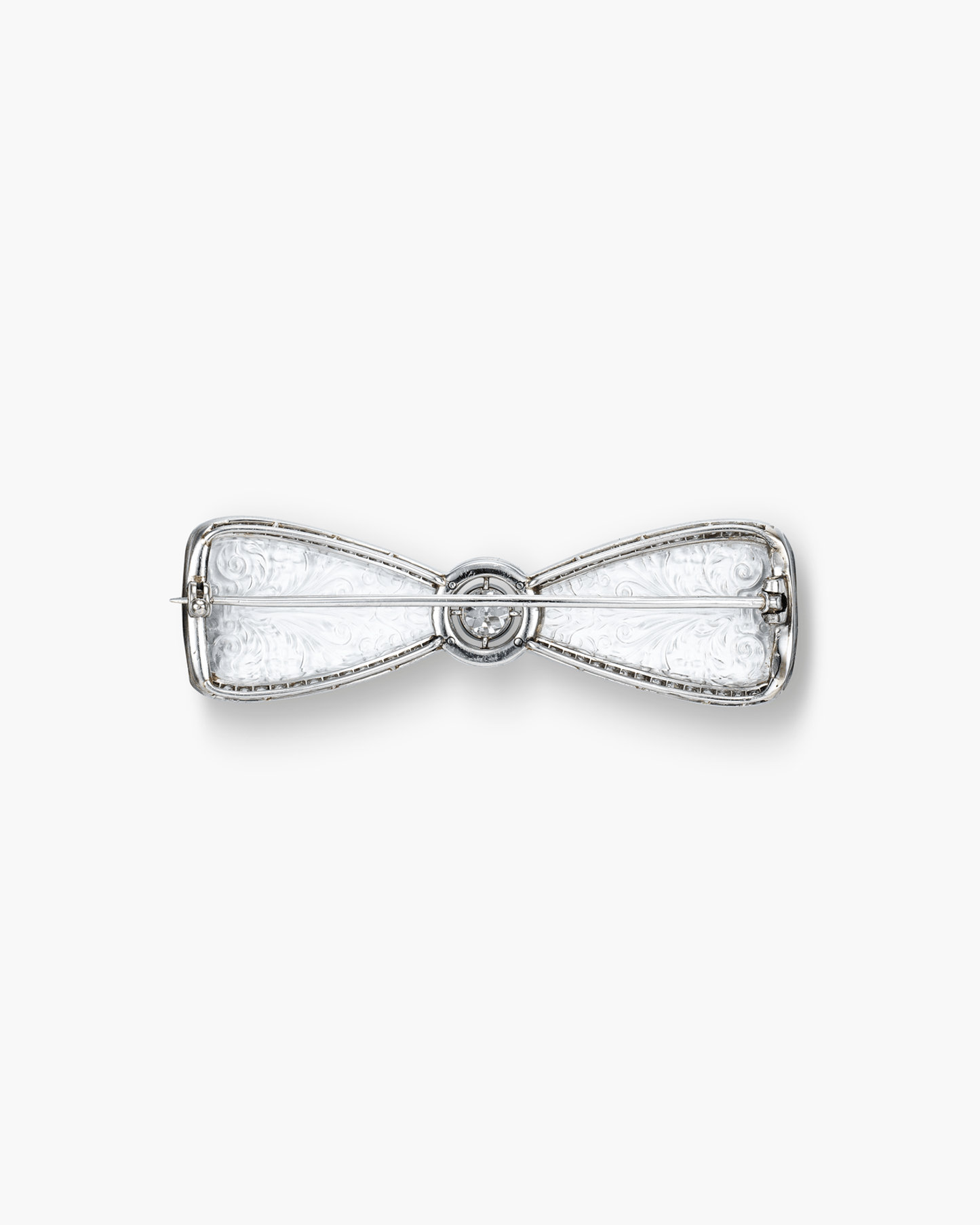 Edwardian Rock Crystal and Diamond Bow Knot Brooch by Cartier