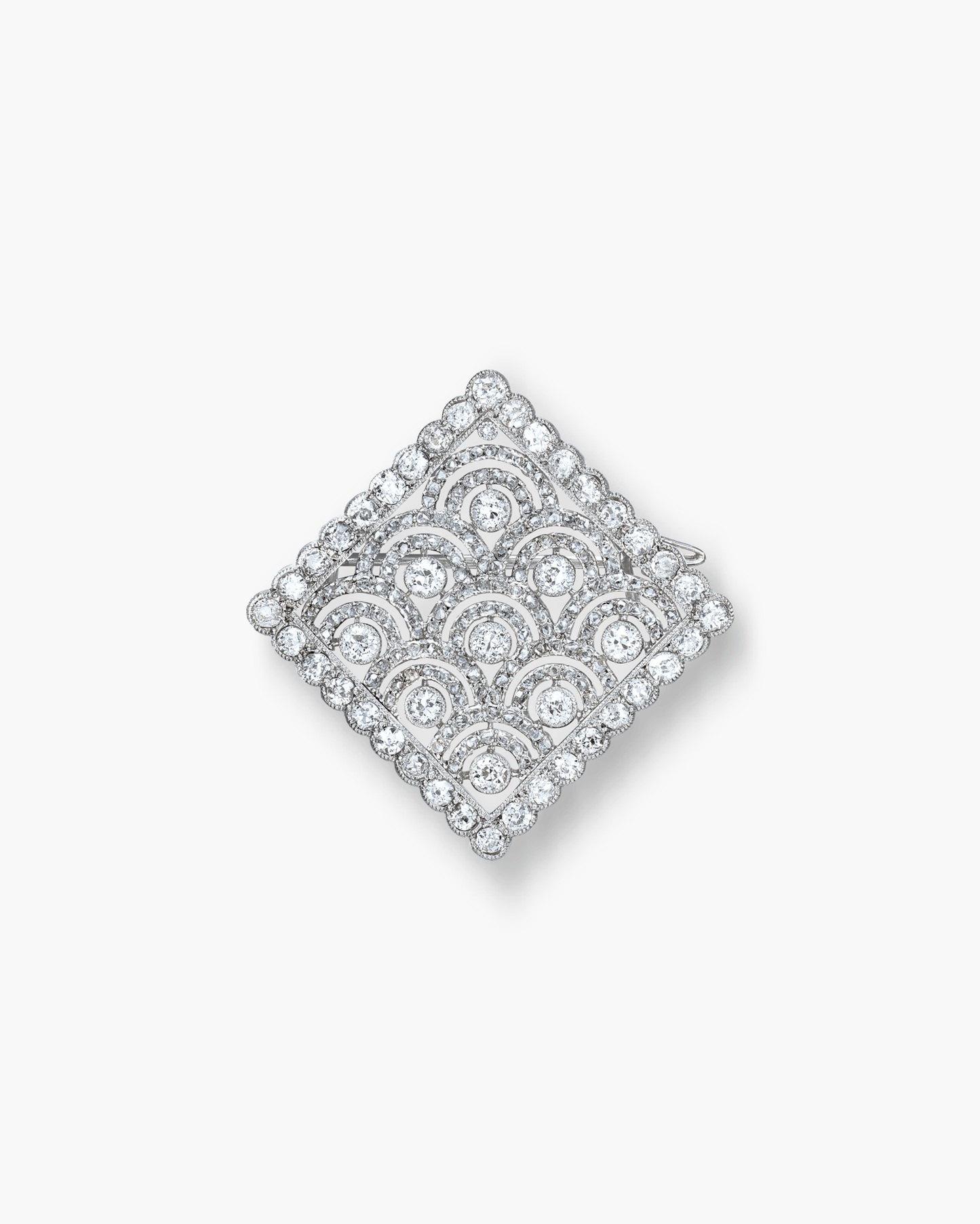 Edwardian Diamond Lozenge Brooch by Cartier