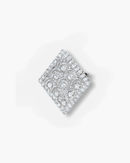 Edwardian Diamond Lozenge Brooch by Cartier