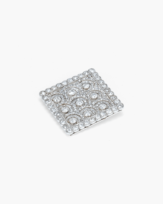Edwardian Diamond Lozenge Brooch by Cartier