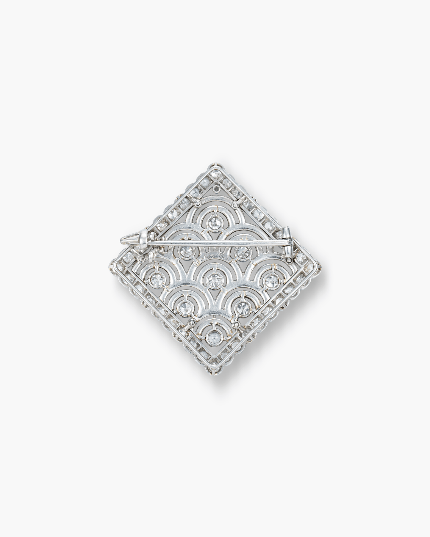 Edwardian Diamond Lozenge Brooch by Cartier